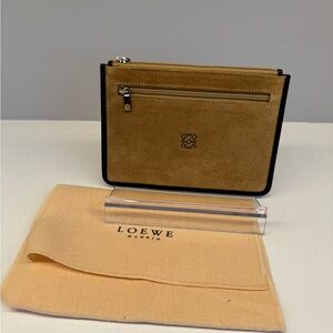 Loewe Tan and Black Suede Pouch